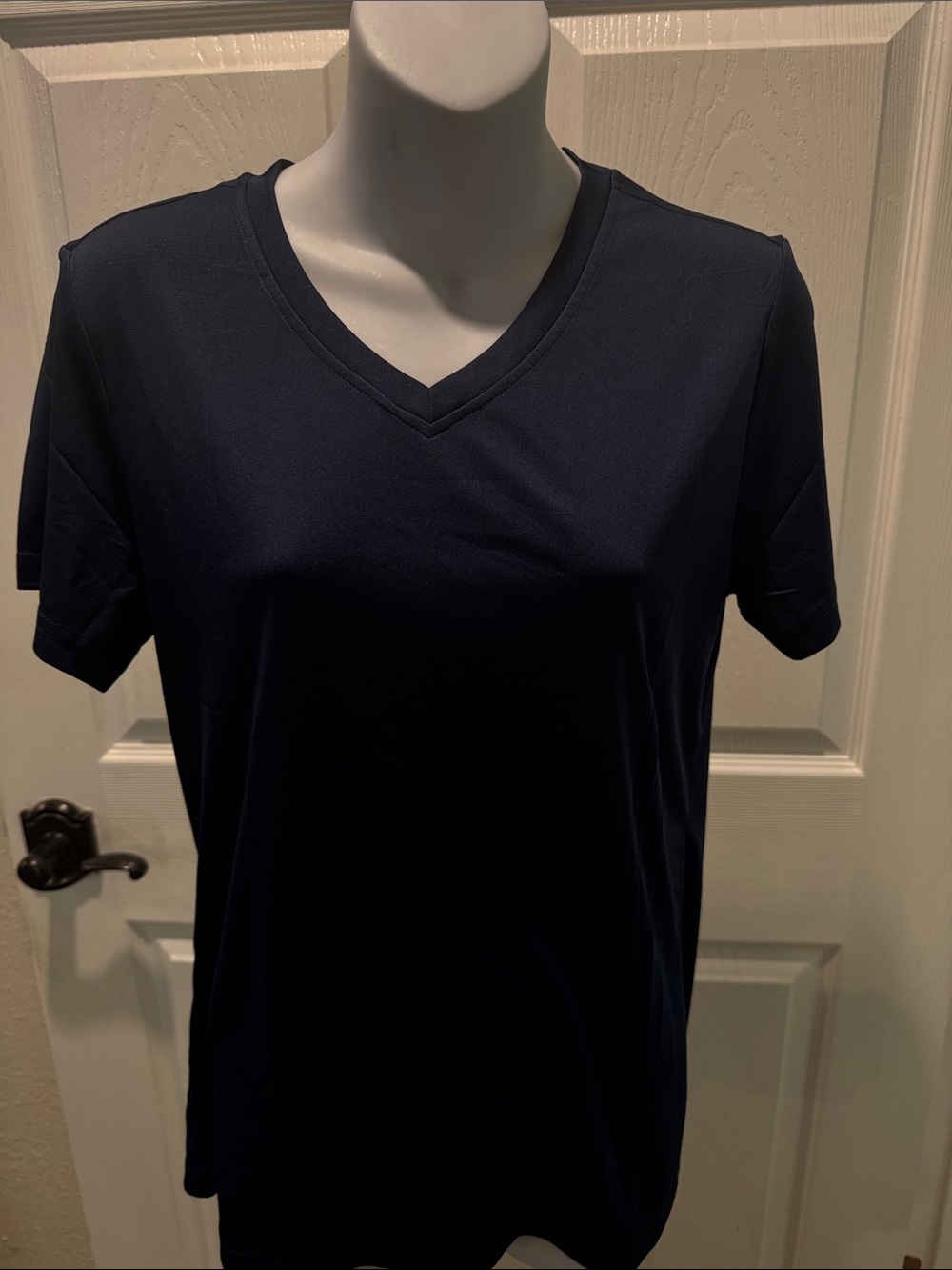 Classic V-Neck Short Sleeve Tee - Navy swim top